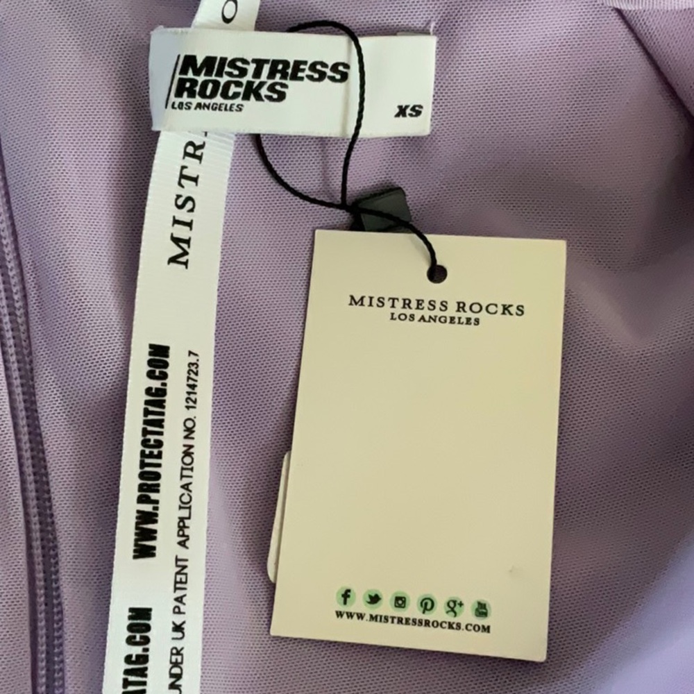 House of CB Mistress Rocks AURA Gathered Lilac Mini Dress XS - Picture 6 of 10